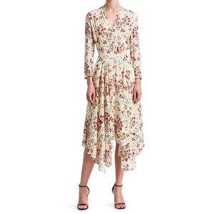 Maje Floral Cream Midi Dress
